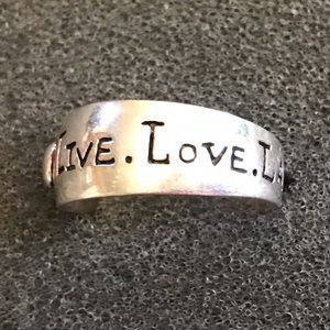 Sterling Silver Ring “Live, Love, Laugh”